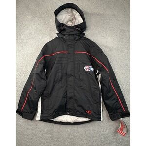 VTG Marker Ski Jacket Men Small Black Super Bowl 40 Removable Hood NWT Deadstock